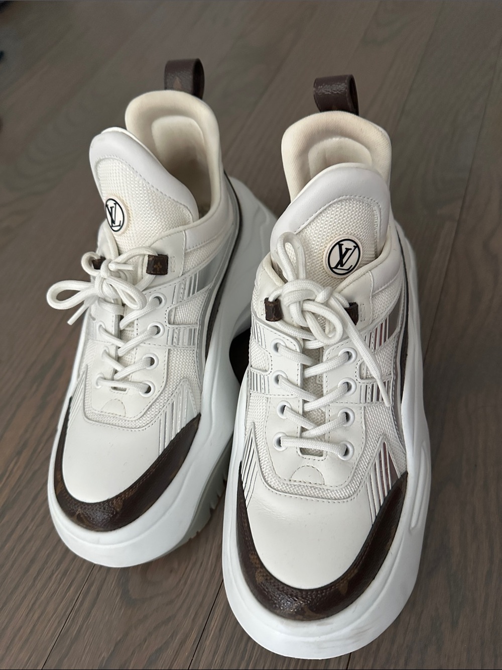 Louis Vuitton Archlight White & Brown Platform Logo Sneakers